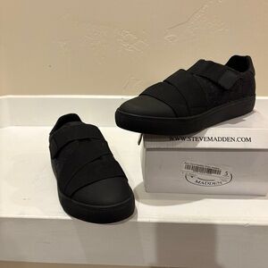 Steve Madden Black Slip-On Sneakers